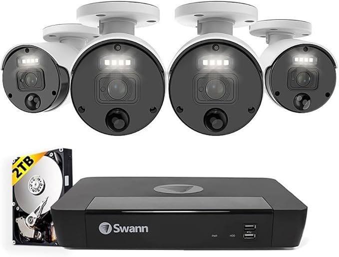 Swann Indoor/Outdoor Surveillance Security Camera, 4K Ultra HD Wired PIR Dome Camera, Night Vision, Thermal, Heat & Motion Sensing, Add to NVR with PoE, SWNHD-886MSD