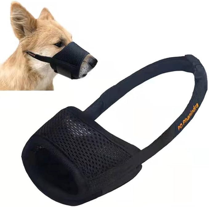 phanindra 狗嘴套 尼龙软嘴套 防咬狗叫 *网孔 透气宠物嘴套 适用于