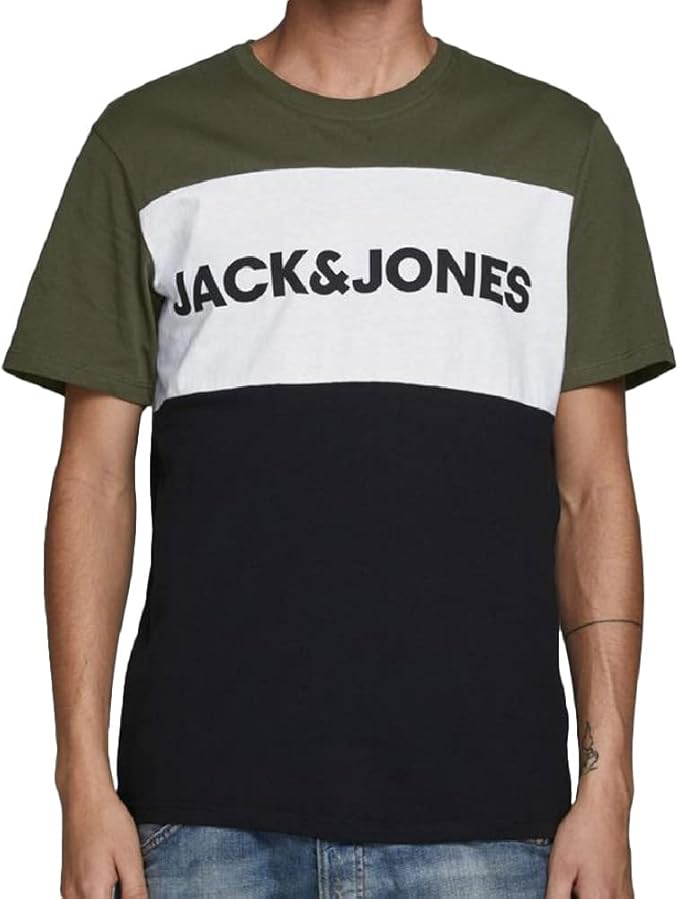 jack &amp; jones 杰克琼斯 男士 t 恤 色块标志