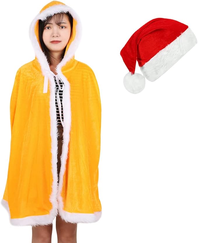 中性款连帽斗篷圣诞斗篷斗篷长袍与圣诞老人帽圣诞老人斗篷万圣节假日