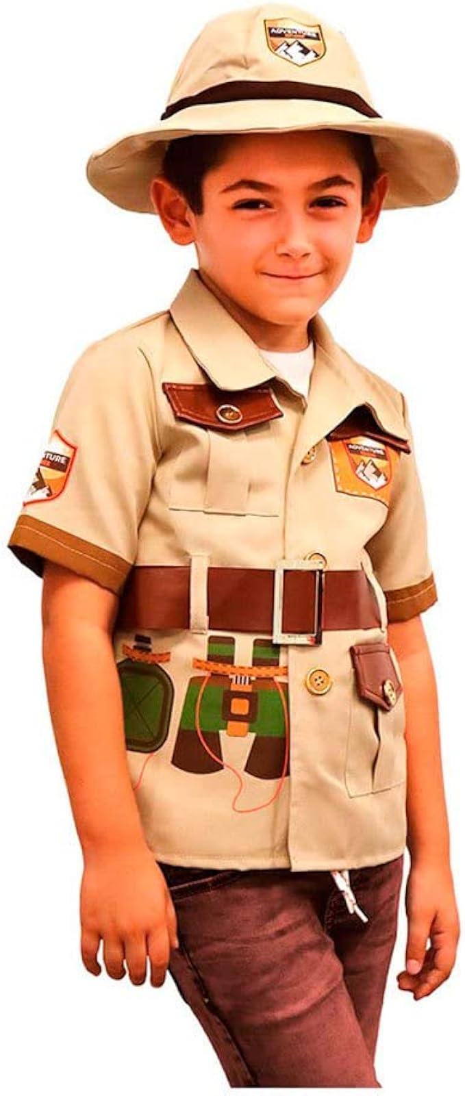 deqube - 探险者服装,男女通用,多个细节和带扣腰带 均码