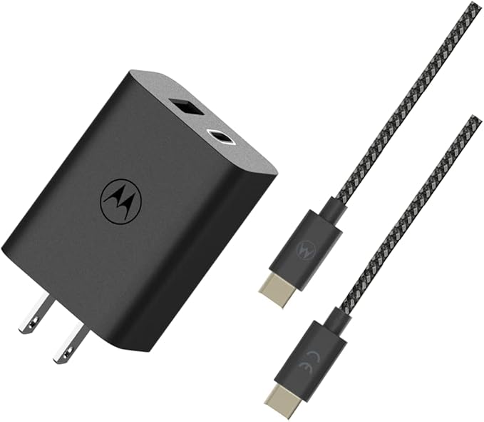 摩托罗拉 turbopower share 50w 充电器 - 双端口 usb a 和 usb c