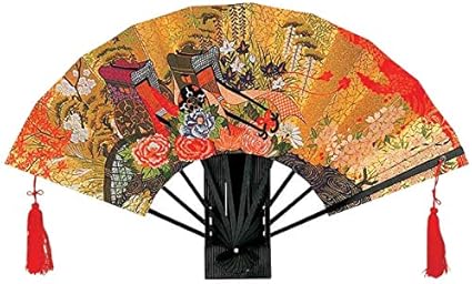 装饰扇子金地装饰扇子金箔地黑骨御所车717 亚马逊中国 服饰箱包