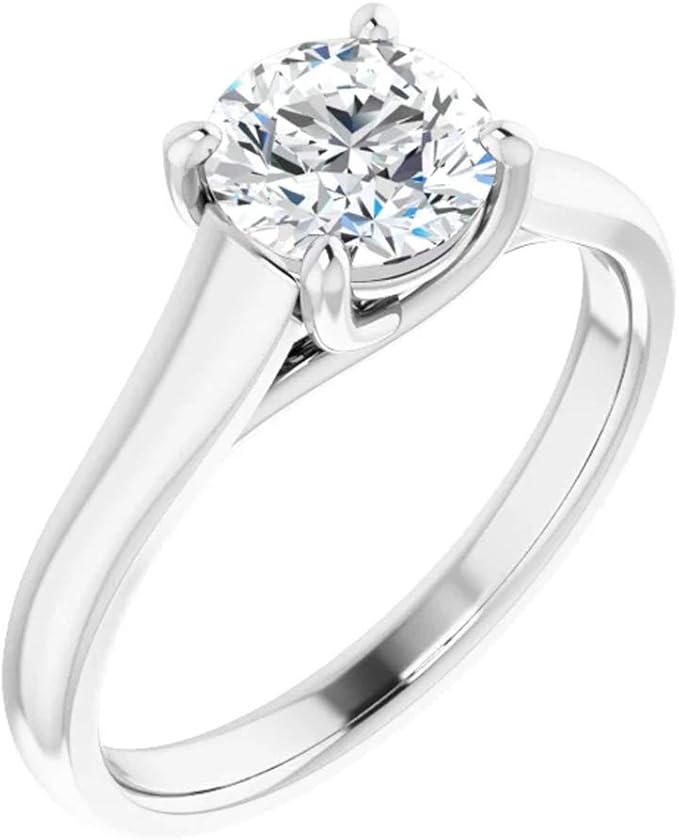 gng 镀铂银 1.00 克拉"def" 彩色格子单石莫桑石订婚戒指 女式 2.