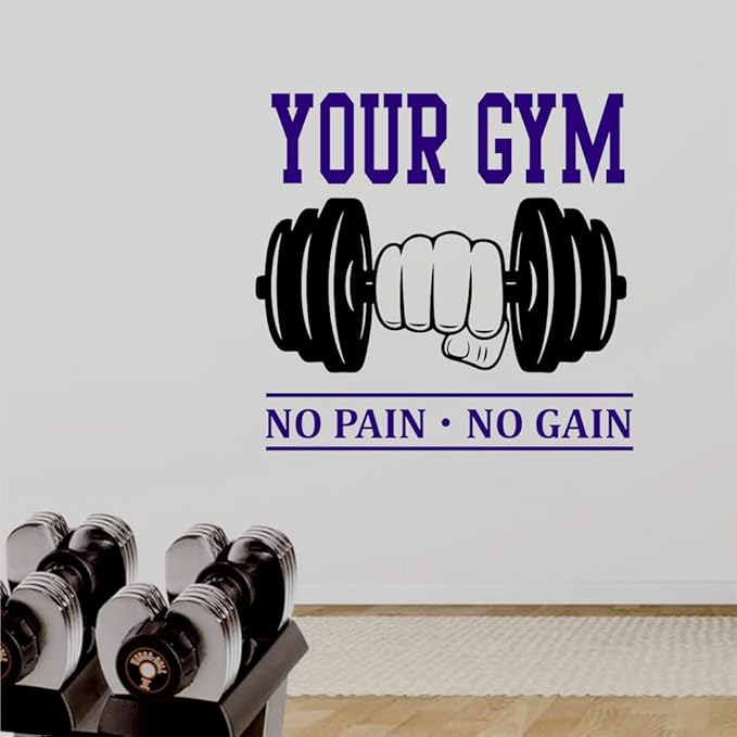 uilmniy 运动健身房墙贴艺术可移除健身无痛无增益励志名言墙贴*生活