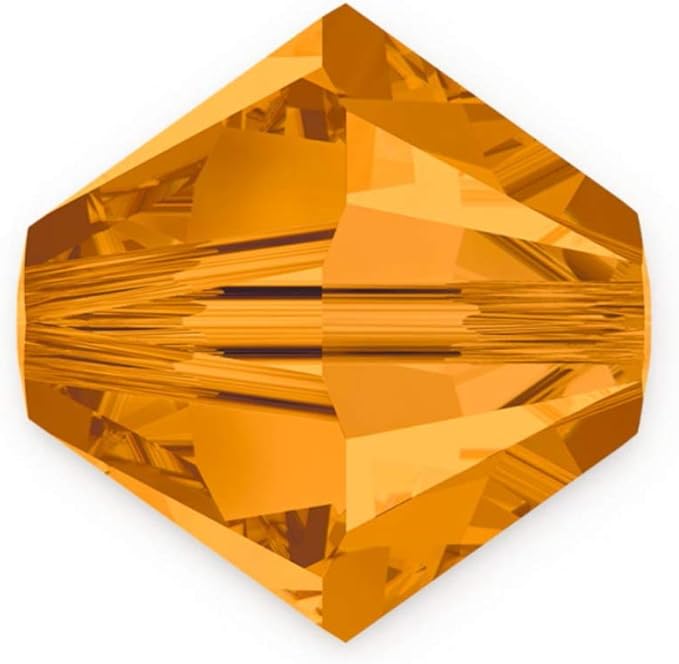 preciosa 双锥体水晶珠适用于施华洛世奇水晶耳环手镯项链魅力脚链 黄