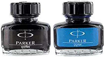 Parker Quink 钢笔墨水瓶 蓝色墨水30ml 黑色墨水30ml 组合装 亚马逊中国 办公用品