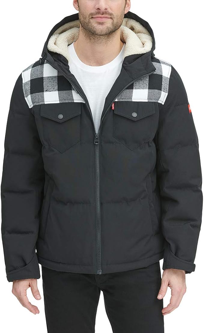 levis 李维斯男式加厚中长连帽军装羽绒夹克 【levis】 服饰箱包