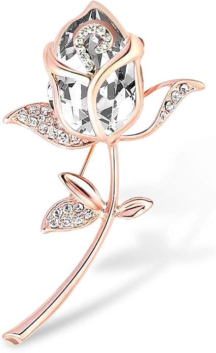 de novia 女士优雅郁金香胸针花朵 6 色水晶水钻婚礼派对花束首饰礼物