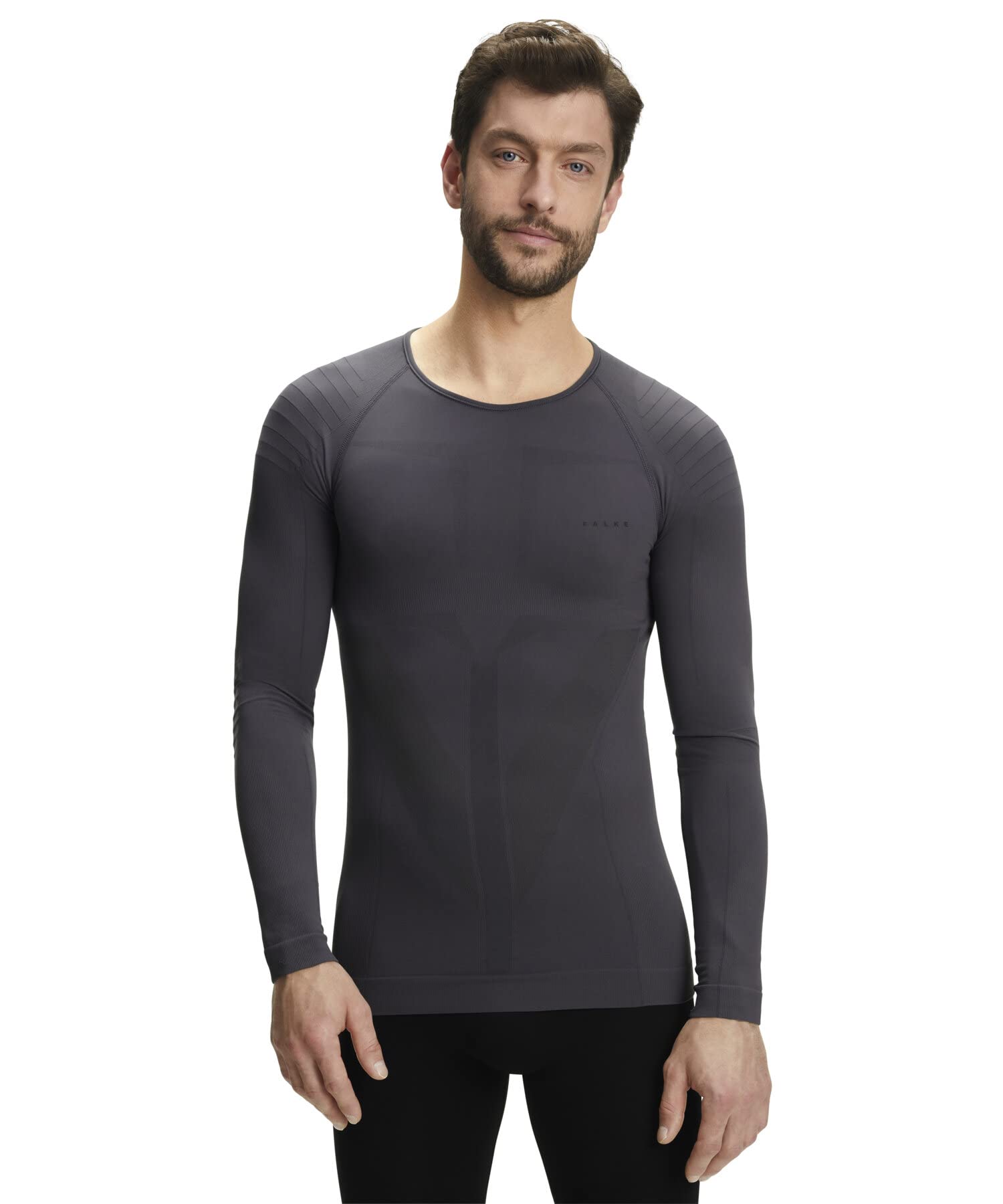 FALKE Men's Warm Slim Long Sleeve Shirt - Sporty performance fabric, variety of colors, sizes S-XXL,1 piece - perfect for hiking, quick sweating and drying, suitable for mild to cold temperatures