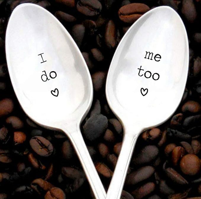 you i do couple 勺子雕刻勺礼物新婚夫妇情人建议礼物成人搞笑勺子