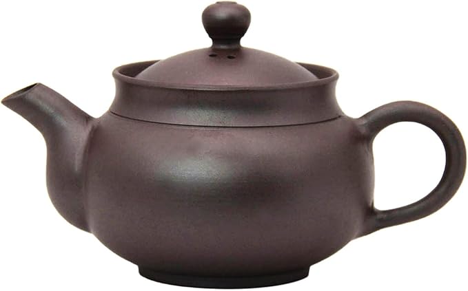 万古烧 茶壶 小 100毫升 正品中丸形带褶皱 素色 日本制造 k3-70-80