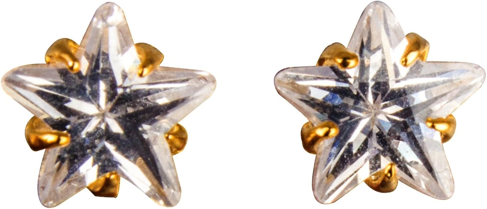 efulgenz 18k 镀金单粒 aaa 方晶锆石 cz 耳钉日常佩戴耳环适合女孩和