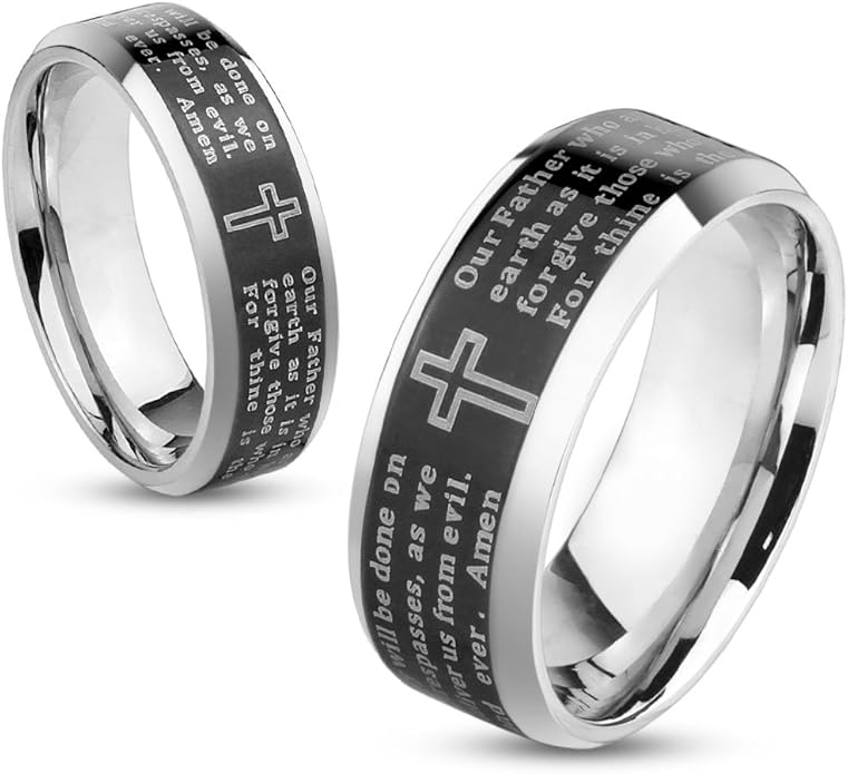 artisan owl lord's prayer 黑色斜边 ip 不锈钢十字环