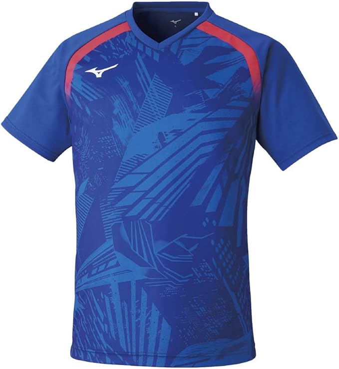 mizuno 美津浓 乒乓球服 比赛衫 短袖 jtta红色 divercci设计 82ja0z