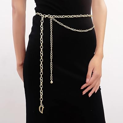 atentuyi 金腰链分层肚皮链性感比基尼沙滩餐具珍珠身体项链身体首饰