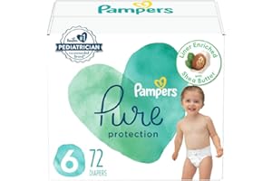 Pampers 帮宝适 Pure Protection 一次性婴儿尿布，6 号尿布，72 片，低敏感性和无味保护，大包装（包装和印刷可能不同）