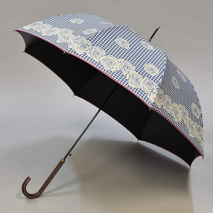 genein 雨伞 工作 长伞 铆钉卡玫瑰 蓝色 8根伞骨