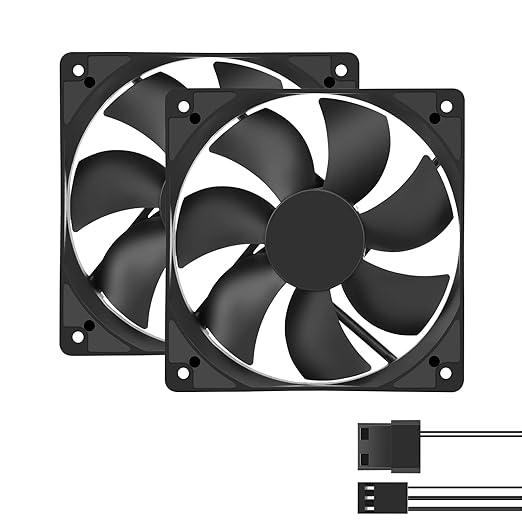 qirssyn 2 件装 120 毫米风扇 12v 适用于 cpu gpu pc 电脑机箱塔式