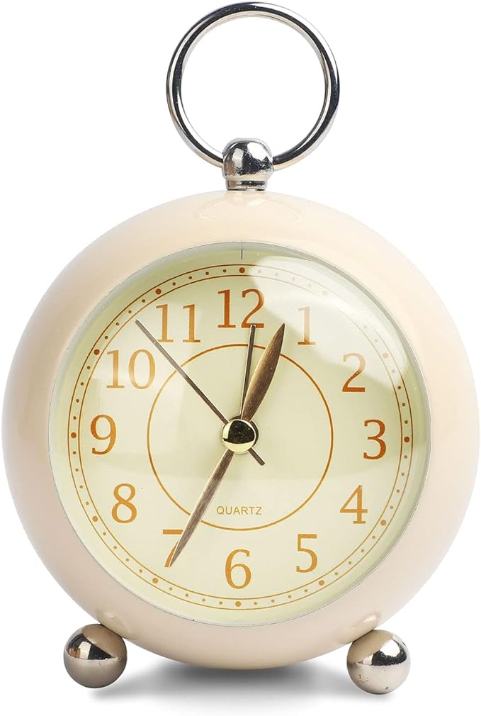闹钟 卧室金属 唤醒铃 非滴答 电池供电 夜视开关 简约复古办公室