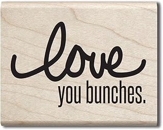 hampton art love you bunches 橡胶印章带木底座