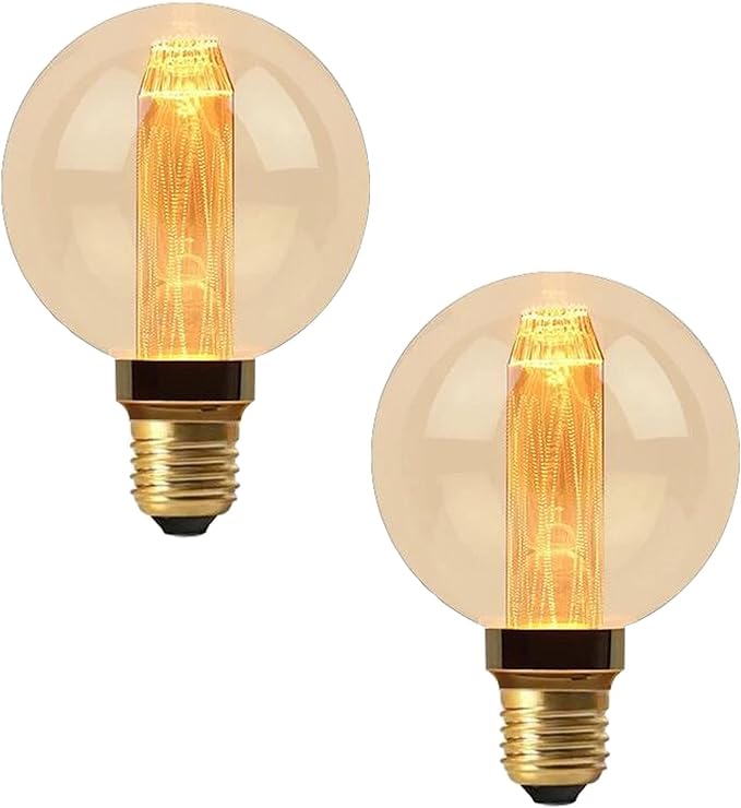 e26 爱迪生复古灯丝灯泡 g95 球形圆形灯泡,复古金色调暖白色灯适用于