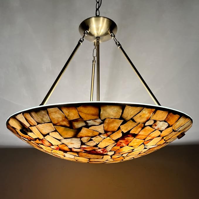artzone 天然石马赛克吊灯适用于厨房岛,吊灯,餐厅照明灯具悬挂(24pu