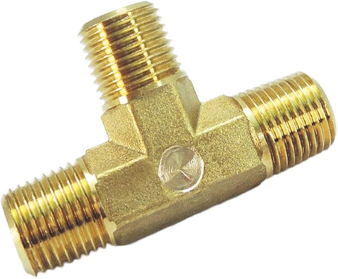 nigo 黄铜管接头,锻造黄铜 t 恤,3 路,npt 公头 x npt 公头 x npt 公