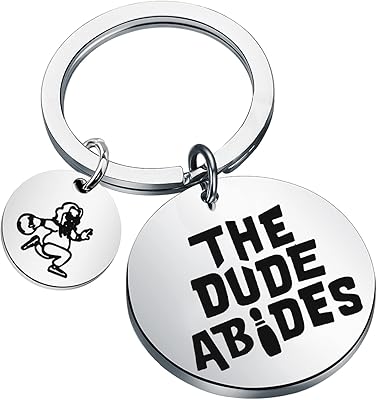 tgbje the dude abides 钥匙扣电影周围礼品不锈钢钥匙扣保龄球别针
