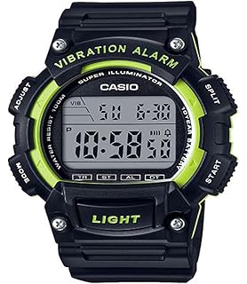 casio 男式" 超级 illuminator  石英树脂休闲手表,颜色:黑色