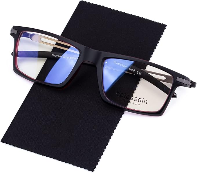 colossein 经典钛眼镜框架,tr90 镜框镍合金可弯曲臂和橡胶尖端