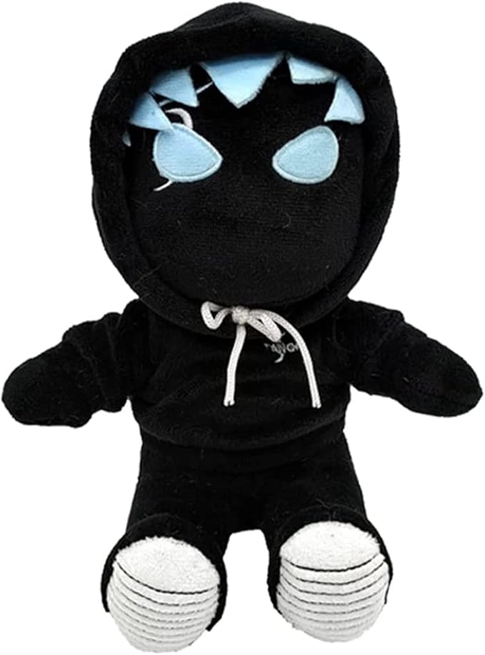 0 厘米)tanqr 毛绒玩具,动漫黑色毛绒玩具,卡通人物填充动物,游戏毛绒