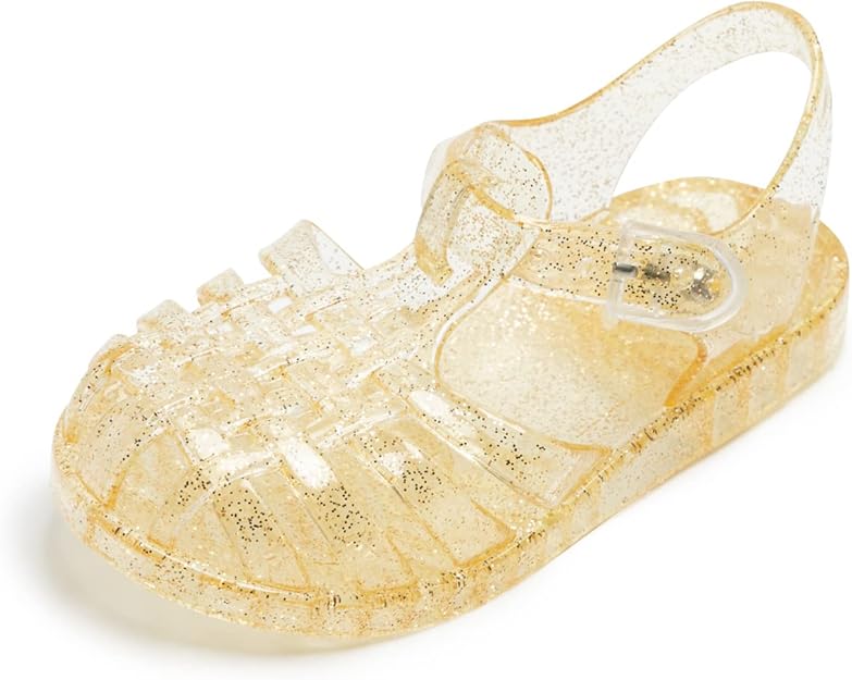 kidsun 女童果冻凉鞋橡胶鞋底闭趾公主平底夏季鞋