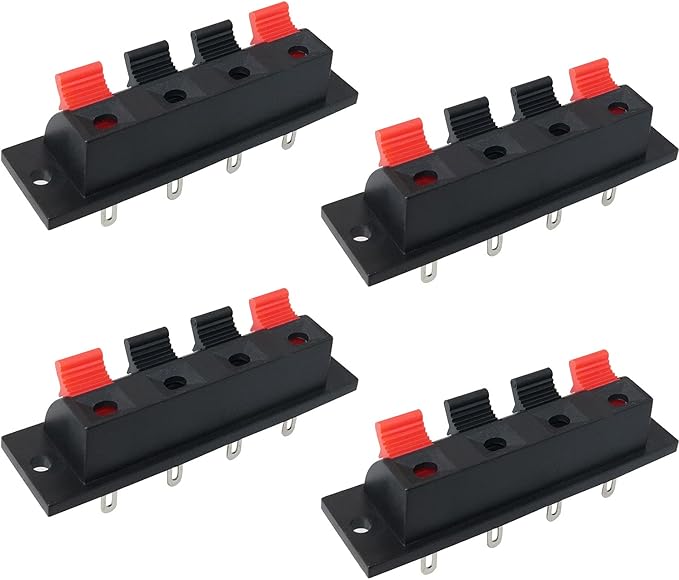 lrong 4 件插座弹簧推释放连接器扬声器端子条块,4 向大号