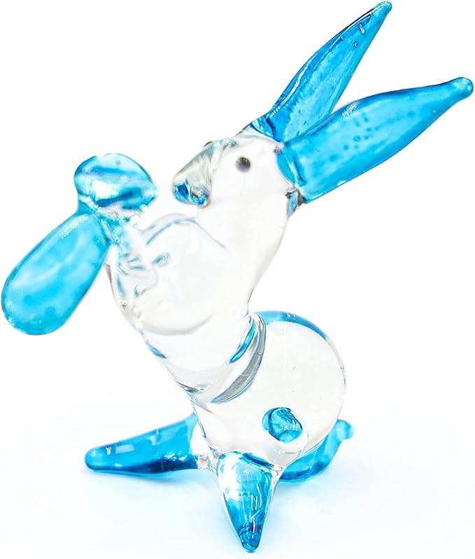 uniques addict store 迷你水晶兔玩偶之家雕塑收藏品兔子雕像手工吹