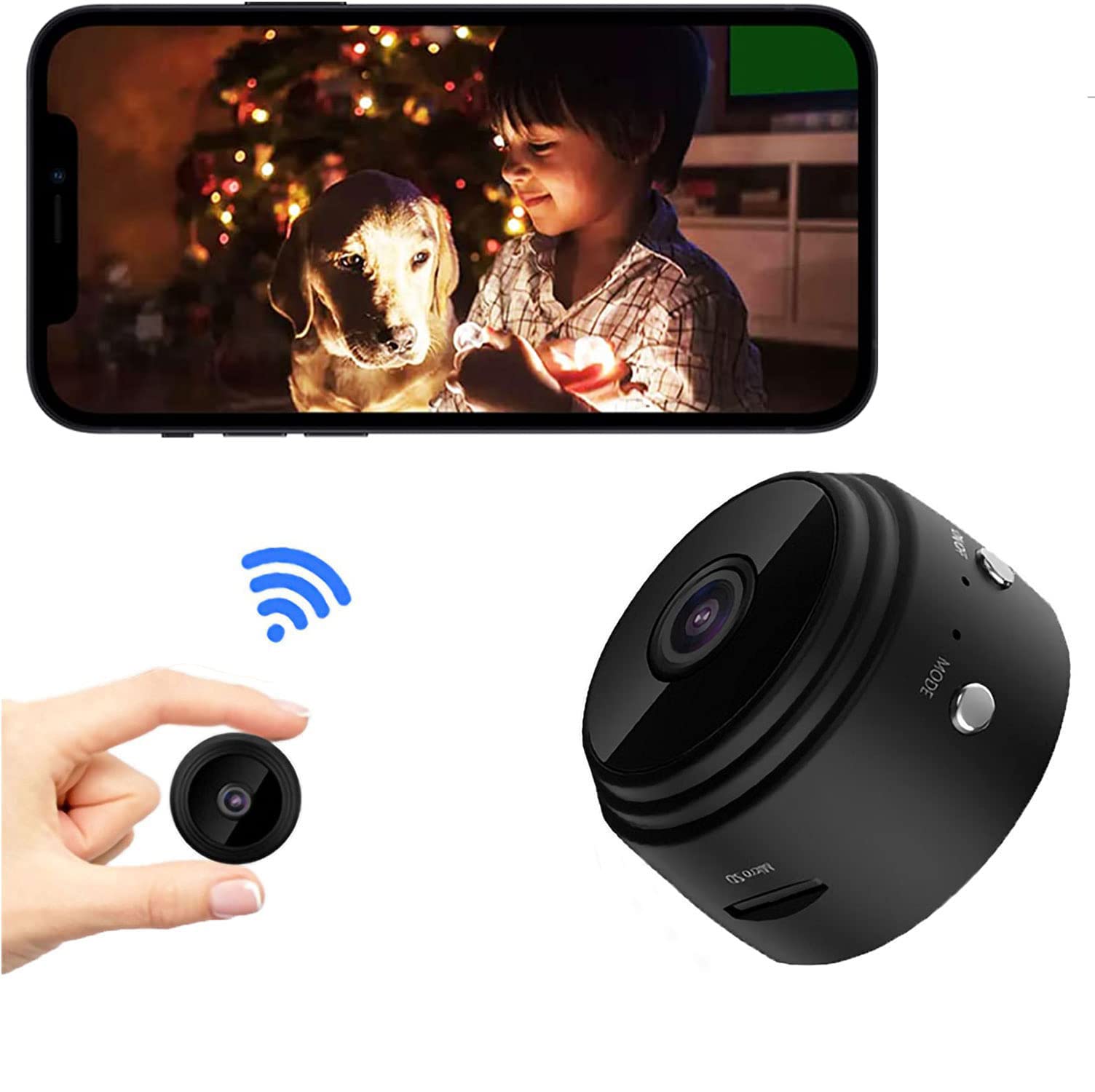 Mini * camera,1080P HD WiFi home indoor outdoor camera, suitable for baby/pet/babysitter,IP camera remote viewing,iOS, Android mobile app