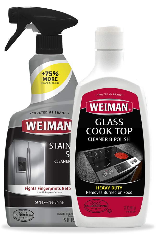Weiman Stainless steel cleaners and stoves Heavy Duty polishing - powerful appliance kitchen cleaning kit