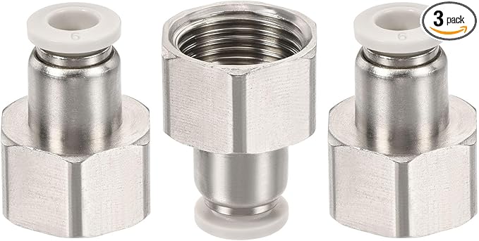 m meterxity 3 件装 3/8pt 内螺纹管接头 - 镀镍铜直接头,按压式连接