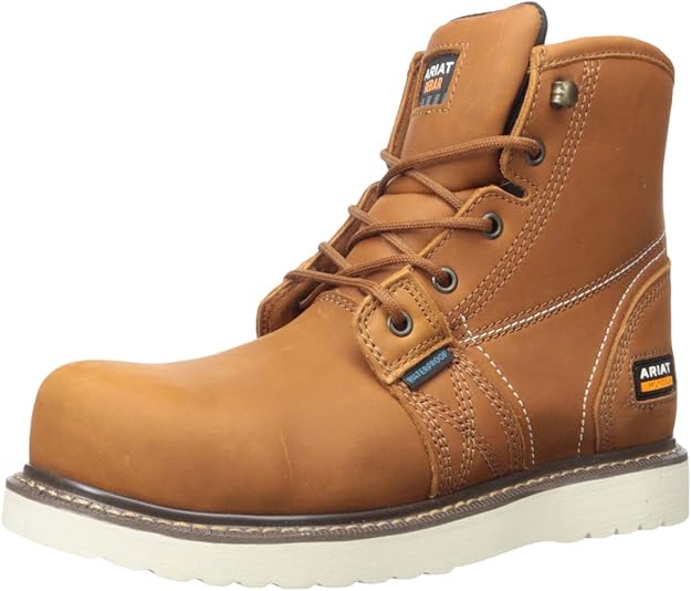 ariat work 男士 rebar 坡跟 6" h2o 复合鞋头西部靴