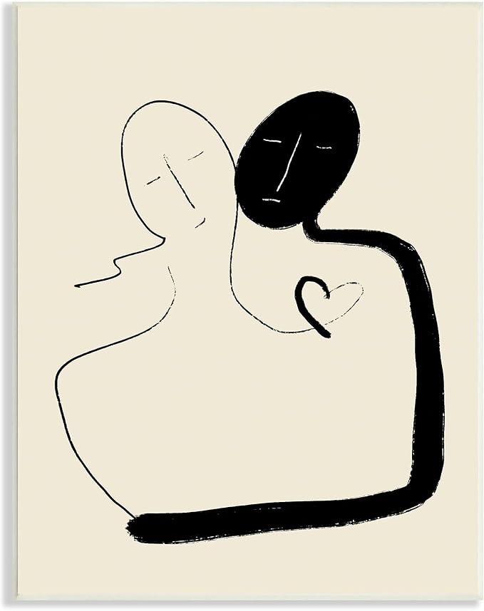 stupell industries together 浪漫情侣拥抱现代极简线条,由 atelier