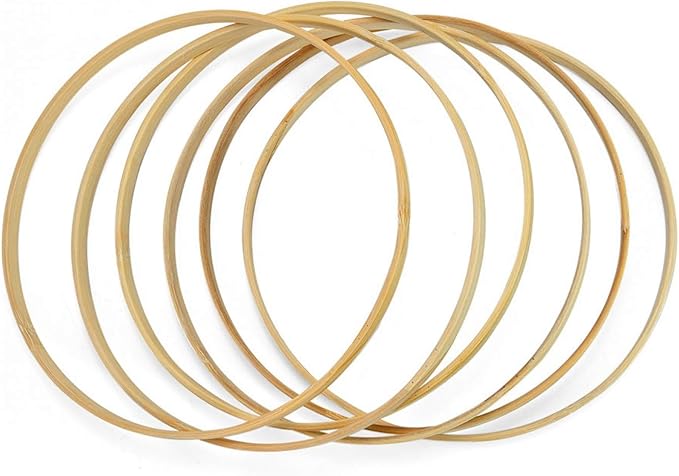 gonioa 6 件竹环 工艺金属箍箍 适合追梦手工艺品(20.32 厘米)