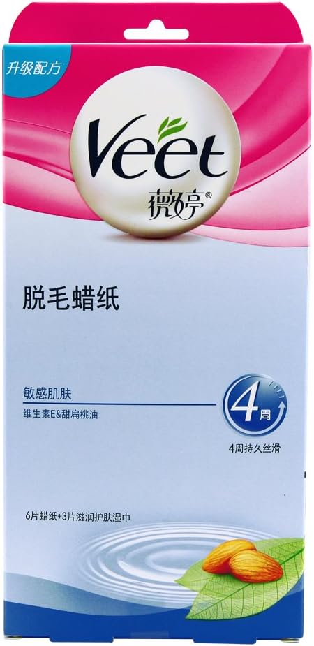 veet薇婷脱毛蜡纸(敏感肌肤)6片装附赠湿巾(进)(特卖)