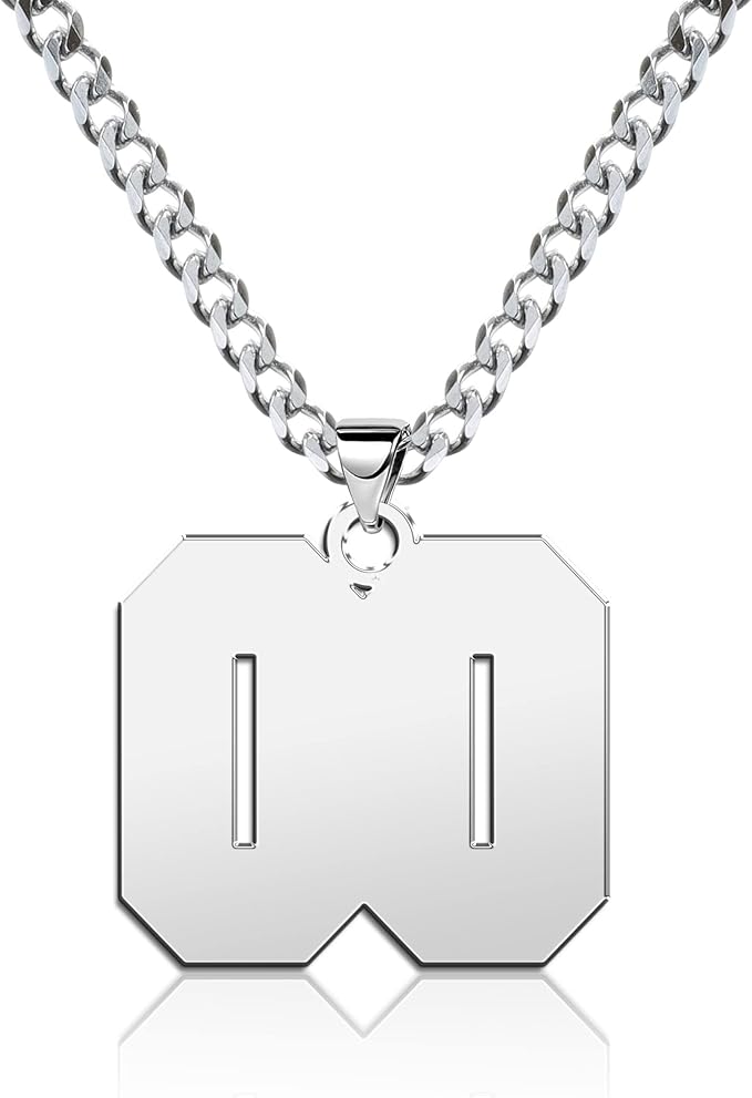 定制数字项链个性化数字吊坠链男士运动项链不锈钢