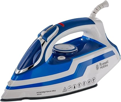 Russell Hobbs 631 56 蒸汽熨斗powersteam Pro 2600 瓦 陶瓷 熨烫鞋底 180克 分钟额外蒸汽 白色 蓝色 厨具 亚马逊中国