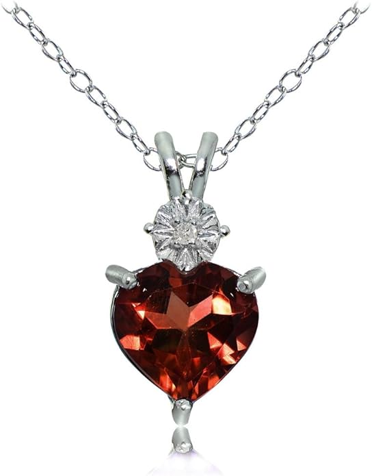 ice gems 纯银正品或人造宝石心形吊项链