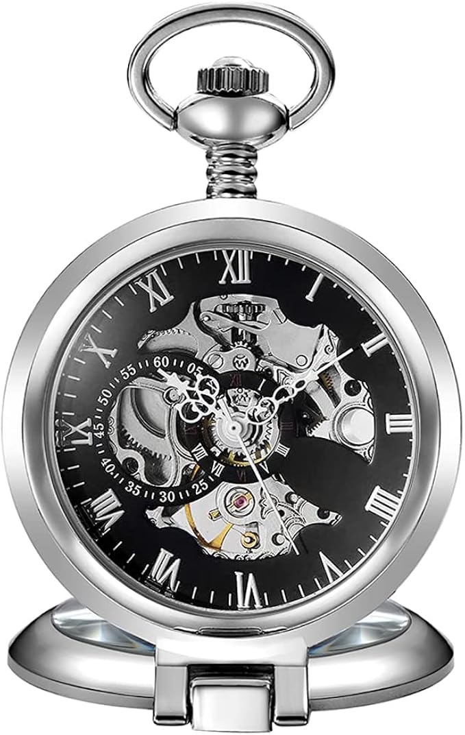 whodoit 男士机械怀表,罗马数字指针机械怀表