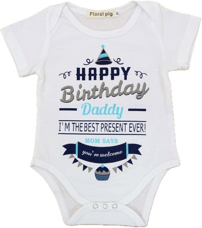 Winzik 新生婴儿男孩女孩套装happy Birthday Daddy Cake 印花连身衣连身衣t 恤白色18 24 Months Winzik 服饰箱包 亚马逊中国