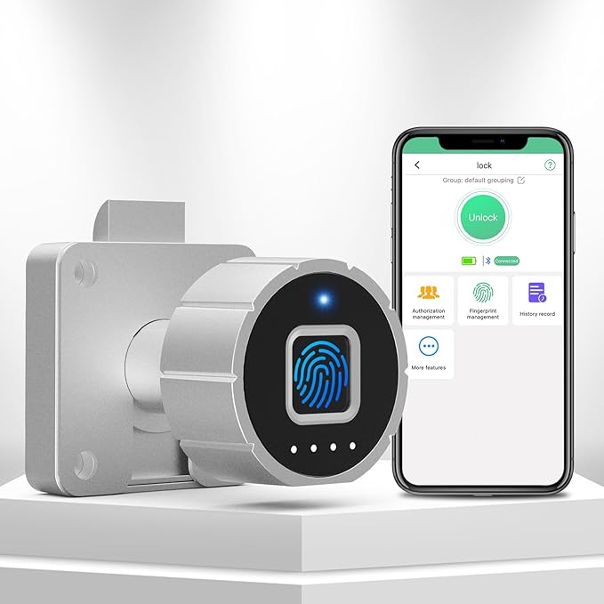 生物识别无钥匙指纹-蓝牙锁,用于文件邮箱办公家具的智能*隐藏橱柜锁