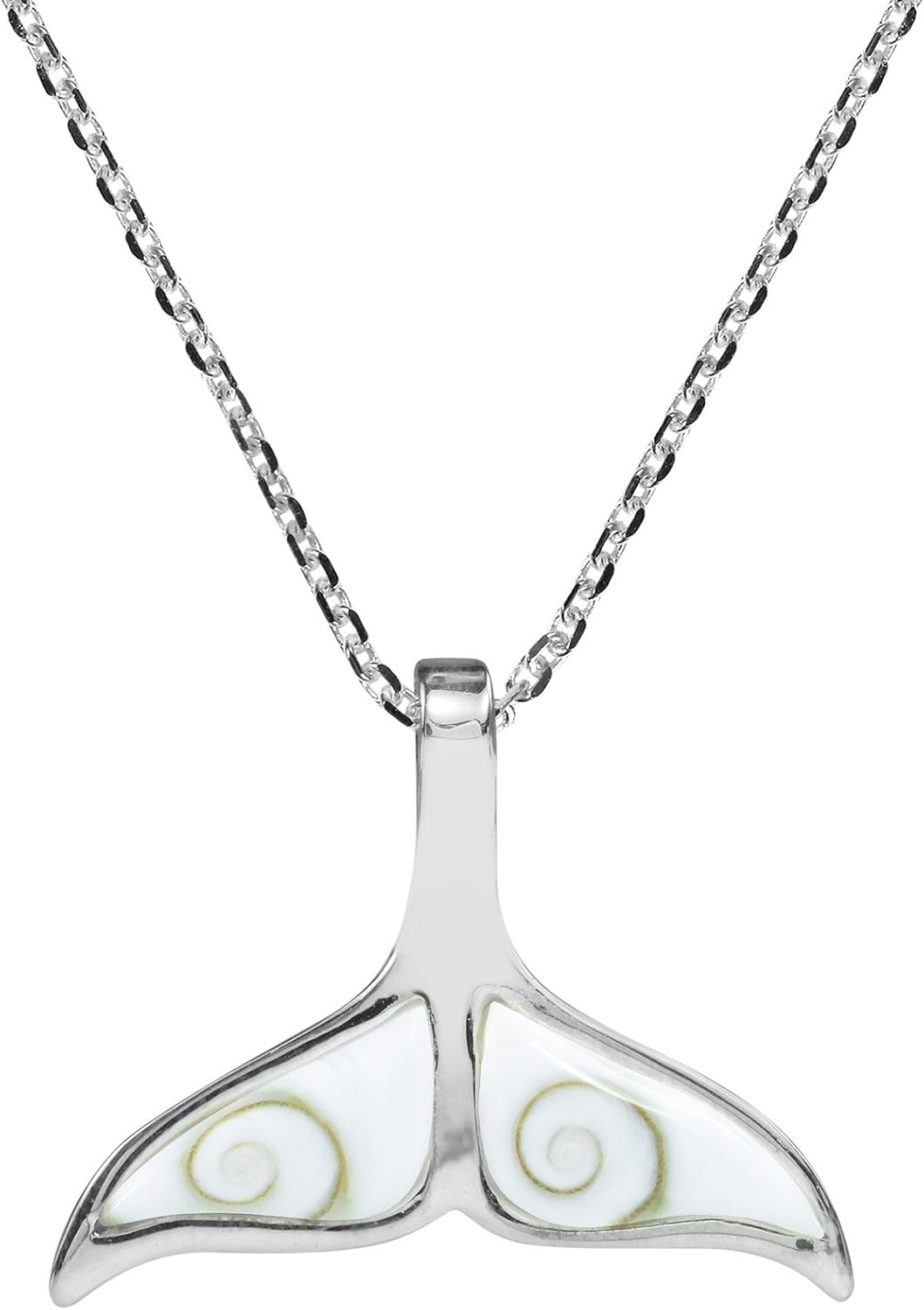 Freedom Joy 鲸鱼尾漩涡shiva 贝壳925 纯银吊坠项链 服饰箱包 亚马逊中国