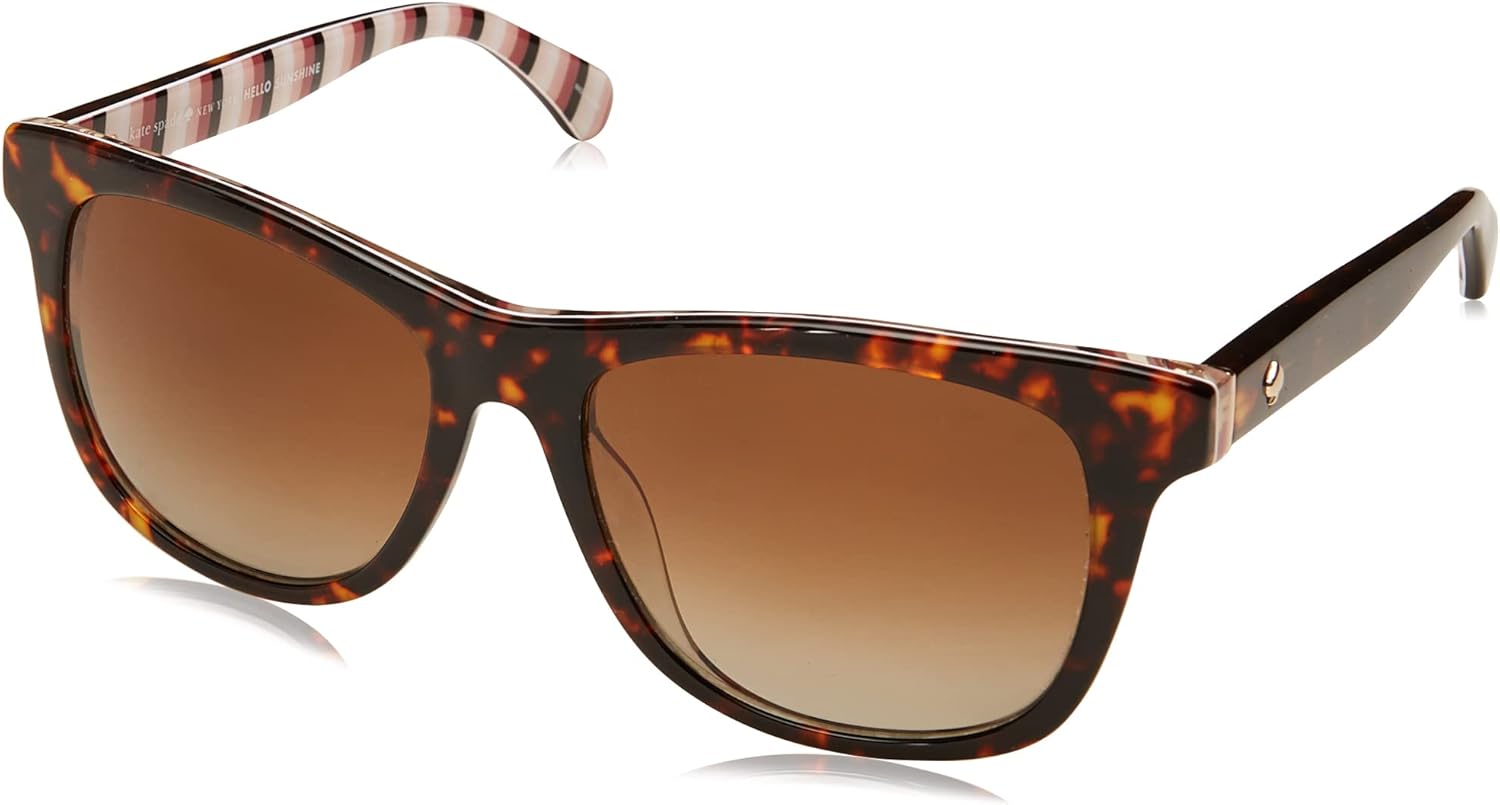 new york 女式 charmine/s 椭圆太阳镜 哈瓦那图案/渐变偏光棕色 53mm